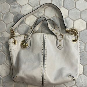 Michael Kors, white and gold, leather purse